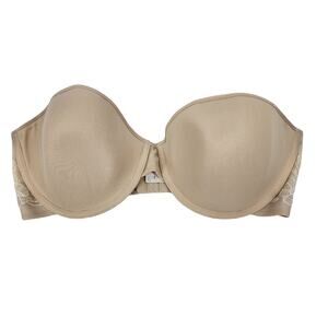 Wacoal Intrigue Contour Demi Strapless Lace Padded Underwire Bra Size 34D